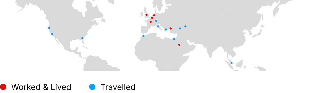 Places I have worked, lived, or travelled